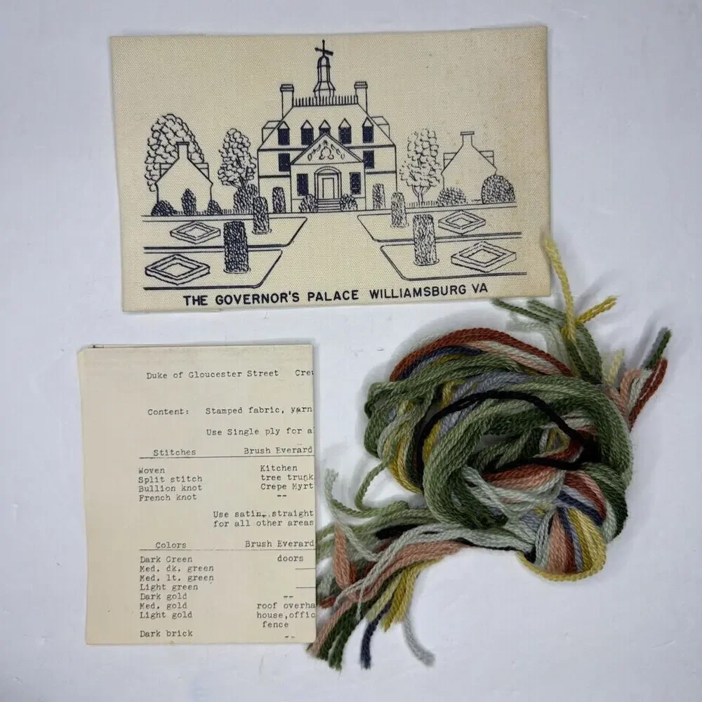 Governor's Palace Colonial Williamsburg VA Crewel Kit New Open Retro 1976